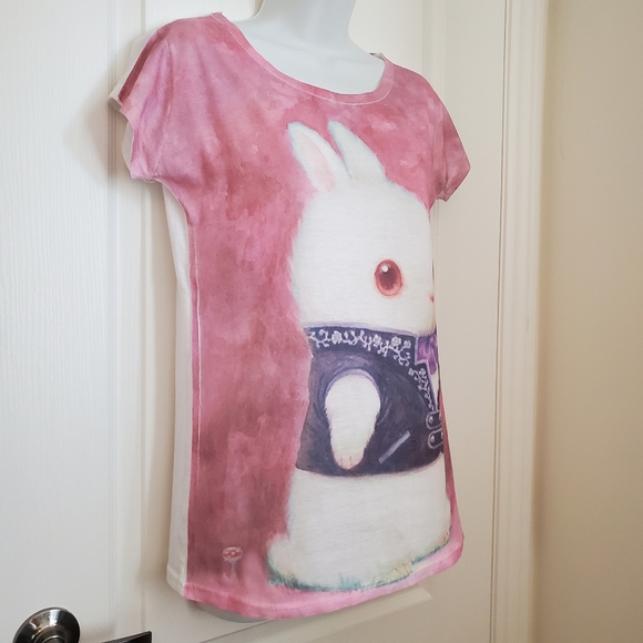 🎉3/$39 White Rabbit Tee - Alice In Wonderland - Picture 8 of 11